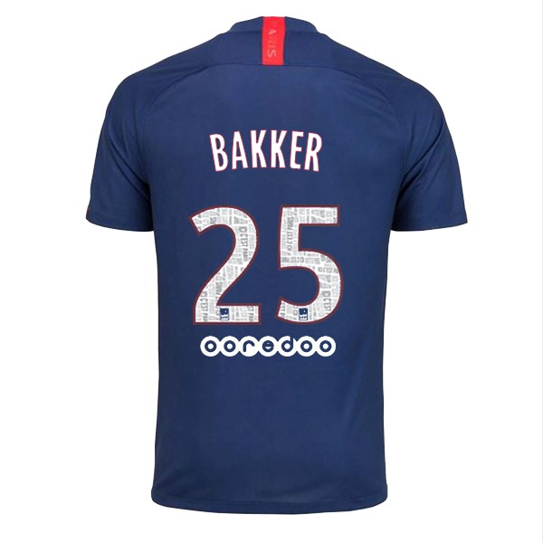 Camiseta Paris Saint Germain NO.25 Bakker 1ª Kit 2019 2020 Azul
